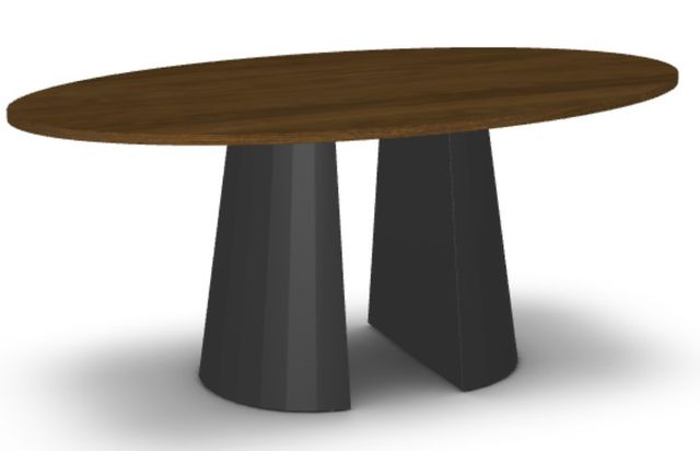 Amisco Customizable Gemma Walnut Veneer 72'' Bar Height Oval Table-0