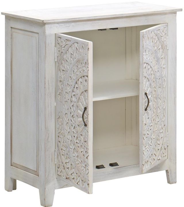 Jaipur Furniture Carved Lace White Wash Cabinet-0