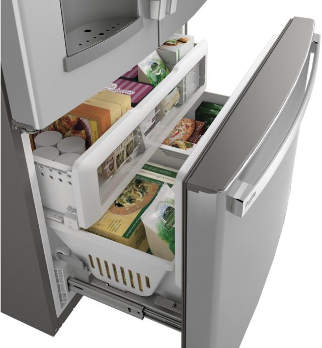 GE Profile™ 36 in. 22.1 Cu. Ft. Fingerprint Resistant Stainless Steel Counter Depth French Door Refrigerator-4