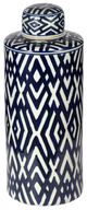 A & B Home Carlyle Blue/White Lidded Jar-0