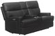 Mazin Furniture Sethos Black Power Reclining Loveseat with Center Console-0