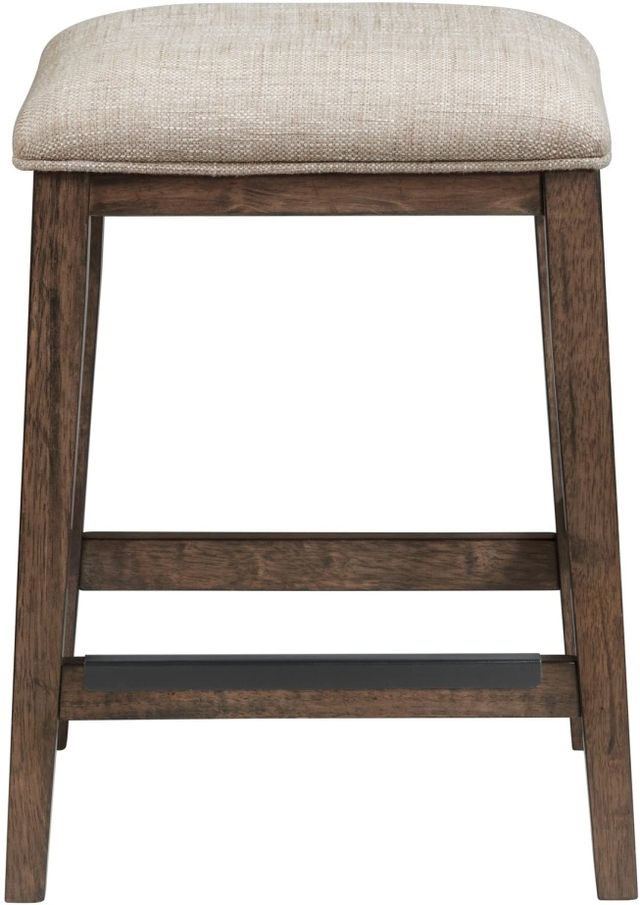 Intercon Kauai Beige/Brushed Mango Backless Barstool-1