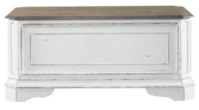 Liberty Furniture Magnolia Manor Antique White/Weathered Bark Storage Trunk-1