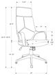 Monarch Specialties Inc. Black Fabric High Back Executive Chair-3