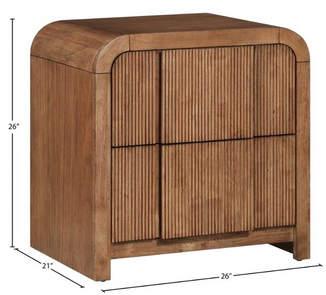 Meridian Furniture Fluted Walnut Nightstand-3