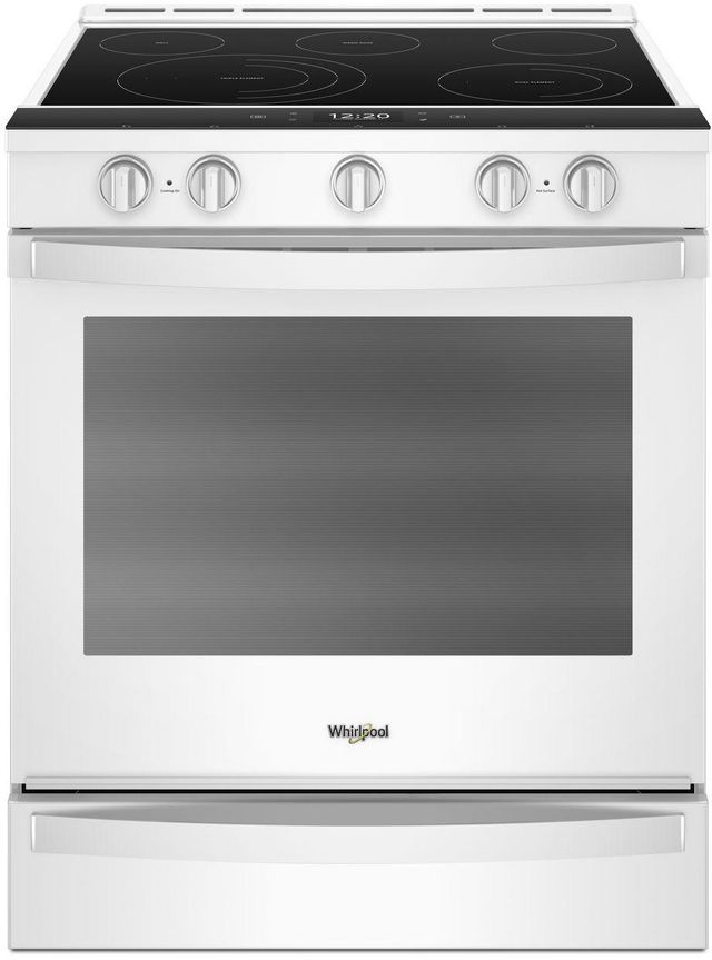 Whirlpool® 30" White Smart Slide-In Electric Range-0