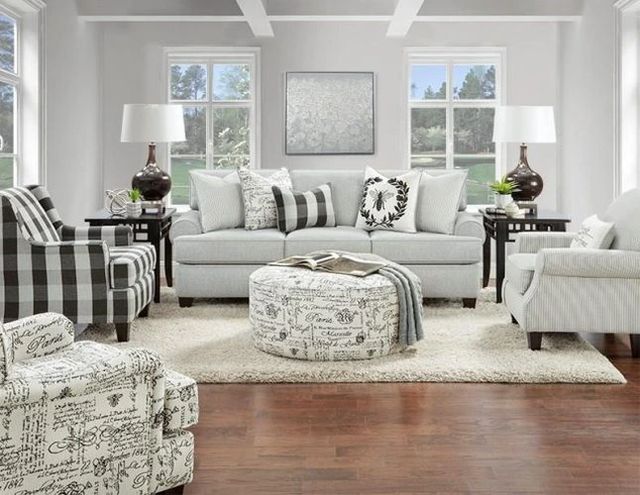 Fusion Furniture Dizzy Francaise Ebony Cocktail Ottoman-1