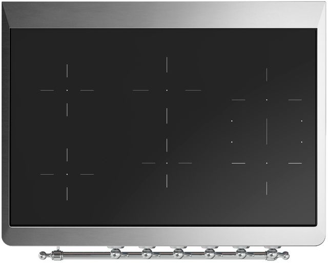 Ilve® Majestic III 36" Glossy Black Pro Style Induction Range with Solid Door and Chrome Trim-2