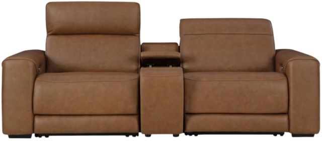 Signature Design by Ashley® Magic Man 2-Piece Caramel Power Reclining Sectional with Console-0
