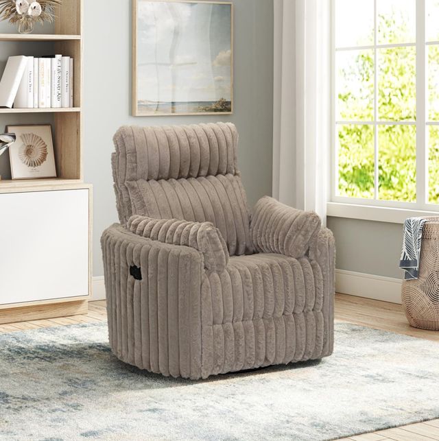 Albany Industries Avenida Mondo Cocoa Manual Swivel Recliner-1