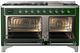Ilve® Majestic III 60" Emerald Green Pro Style Dual Fuel Natural Gas Range with Solid Door and Chrome Trim-4