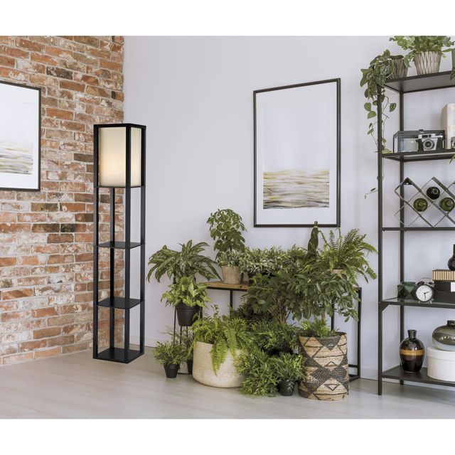 Adesso® Titan Black Tall Shelf Floor Lamp-2