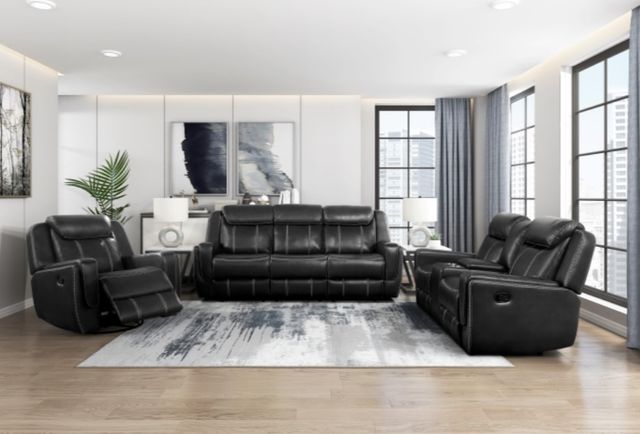 Homelegance® Littleton Black Manual Swivel Glider Recliner-1