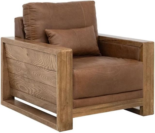 International Furniture Direct Ancora Brown Leather Accent Chair-0