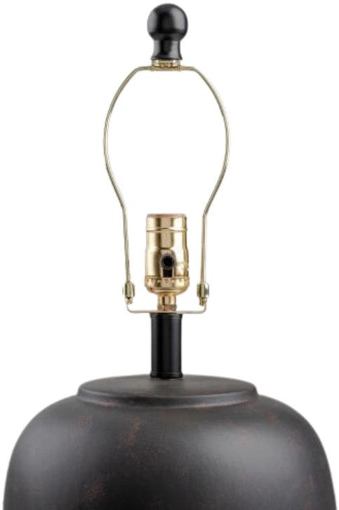 Surya Bastille Glazed Black Table Lamp-3
