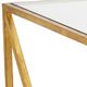 Chelsea House Harlequin Glass Top Coffee Table with Antique Gold Leaf Frame-1