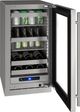 U-Line 18" 3.7 Cu. Ft. Stainless Steel Built-In or Freestanding Wine Cooler-2