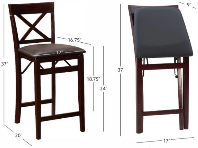 Linon Triena Merlot X Back Folding Counter Stool-2