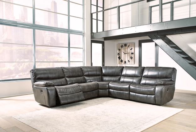 Signature Design by Ashley® Mayall 5-Piece Gray Power Reclining Sectional-3