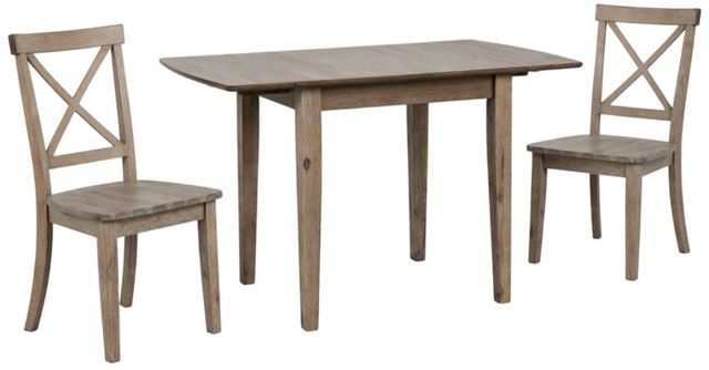 Jofran Inc. Eastern Tides 3-Piece Brushed Bisque Dining Table Set with X Back Chair-0