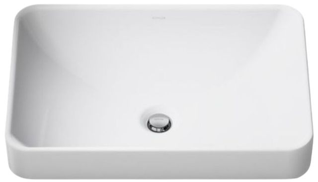 Kohler Vox® White 23.75" Rectangular Vessel Bathroom Sink-4