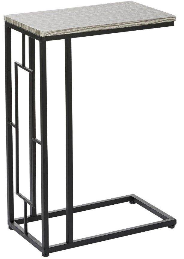 Deco Marche Light Brown C-Table with Black Base-0