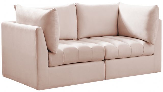Meridian Furniture Jacob Pink 66" Modular Velvet Sofa-0