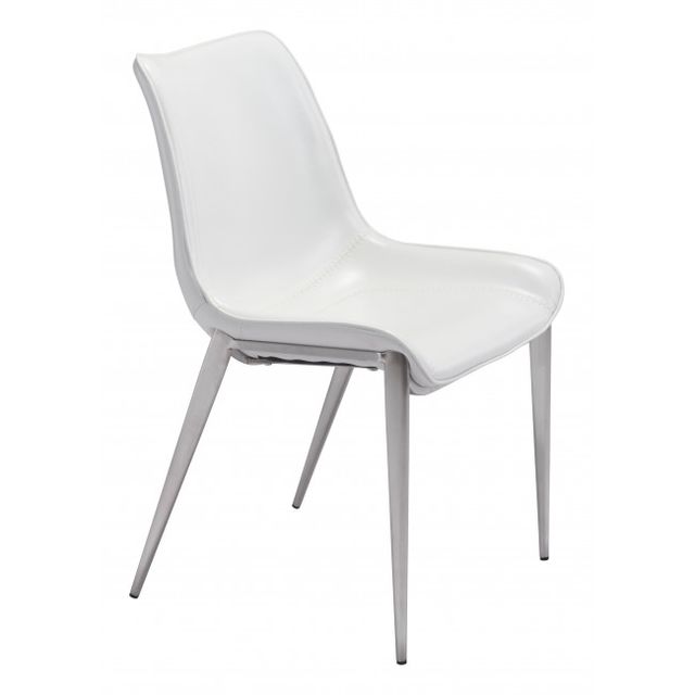 Zuo® Modern Magnus White/Silver Dining Chair-0
