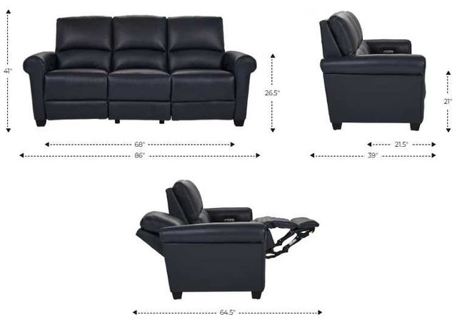La-Z-Boy® Clybourn Cognac Leather Power Reclining Sofa with Headrest-2