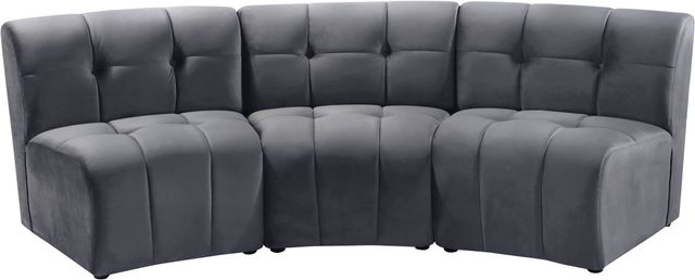Meridian Furniture Limitless 3-Piece Grey Velvet Modular Sectional-0