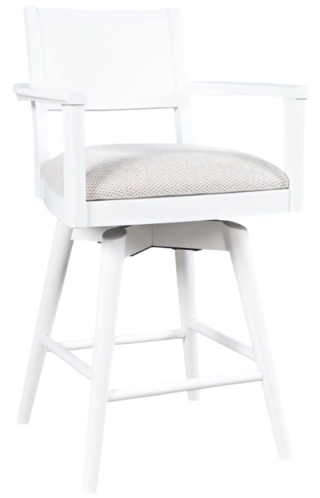 Jofran Inc. Axis White Panel Back Swivel Counter Stool-0
