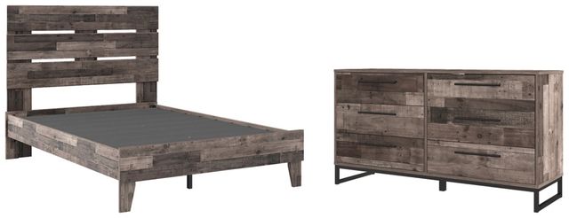 Signature Design by Ashley® Neilsville 2-Piece Multi Gray Full Platform Bed Set-0