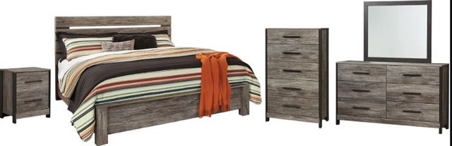 Signature Design by Ashley® Cazenfeld 5-Piece Black/Gray King Panel Bed Set-0