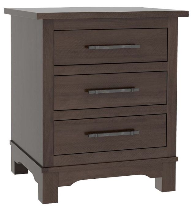 Country View Woodworking Customizable Cheyenne 3-Drawer Wood Legs Nightstand-0