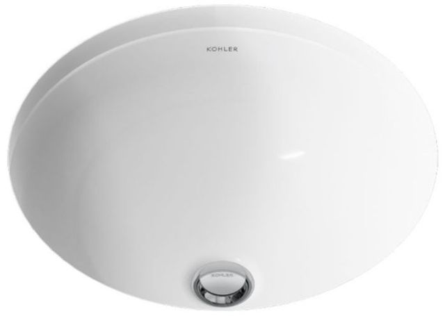 Kohler Camber® White 16.25" Round Undermount Bathroom Sink, No Overflow-4