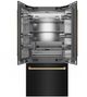ZLINE Autograph Edition 36" 19.6 Cu. Ft. Black Stainless Steel Built-In French Door Refrigerator with Champagne Bronze Accents-1