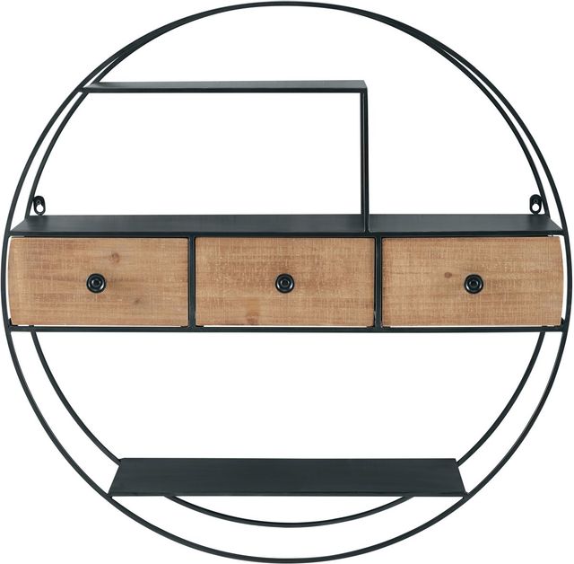 Linon Nerissa Black/Brown Wall Shelf-1
