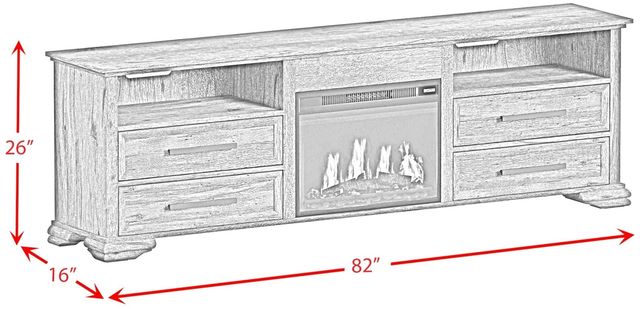 Elements International Park Ridge Charcoal 82'' TV Console with Fireplace Insert-2
