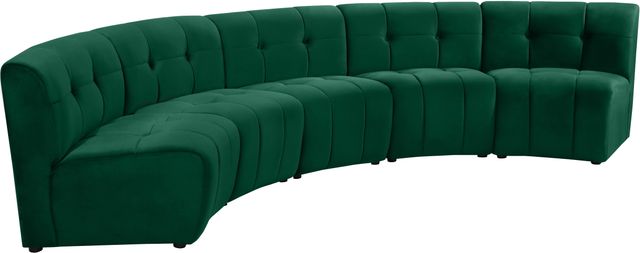 Meridian Furniture Limitless 5-Piece Green Velvet Modular Sectional-2