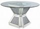ACME Furniture Noralie Glass Top Round Dining Table with Hourglass Mirrored Base-0