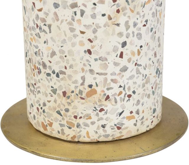 Moe's Home Collection Gabriel White Accent Table with Antique Brass Iron Top-2