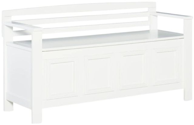 Linon Laredo White Storage Bench-0
