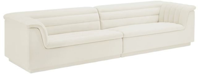 Meridian Furniture Cascade 2-Piece Cream Velvet Sofa-0