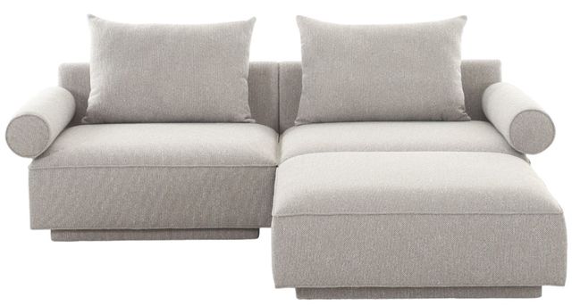 Moe's Home Collection Rosello Nook 3-Piece Light Grey L-Shaped Modular Sectional and Ottoman-1
