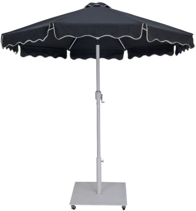 Meridian Furniture Amalfi Black/Matte White Aluminum Outdoor Patio Umbrella and Rectangular Base-0
