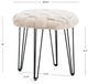 Powell® Scarlet Cream Round Ottoman Stool-2