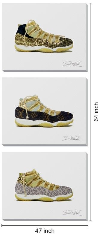 Classy Living 3-Piece Designer Luxe Sneakers Trio Wall Art Set-2