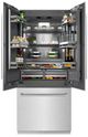 ZLINE 36" 19.6 Cu. Ft. Satin Stainless Steel Built-In French Door Refrigerator with Graphite Gray Interior-2