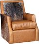 Mayo Furniture Customizable Leather and Hair on Hide Swivel Chair-0