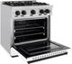 ZLINE Classic Autograph Edition 30" Stainless Steel Pro Style Dual Fuel Range with White Matte Door and Matte Black Accents-3